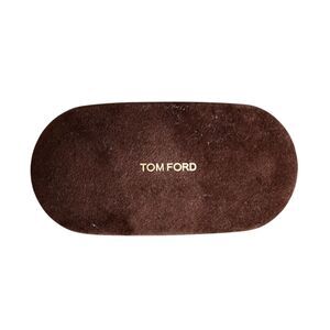 Authentic Tom Ford Eyeglass Case Brown Suede Hard Shell with Cleaning Cloth Unis